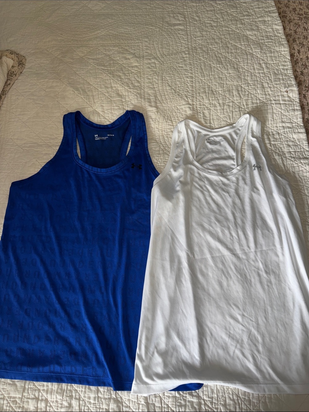 Under Armour Women's Racerback Tank Tops - Blue & White (2-Pack)